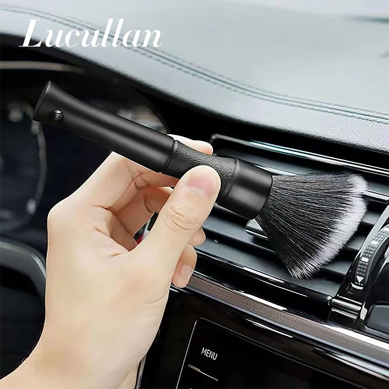 Lucullan Ultra-Soft Detailing Brush Super Dense Auto Interior Detail Brush With Synthetic Bristles Car Dashboard Duster Brush