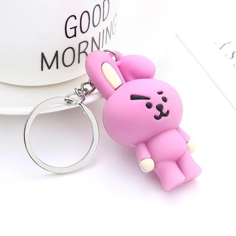 New Full Range of Kawaii Bt21 Cartoon Doll Keychain Pendant Live Tata Cooky Chimmy Creative High-Quality Ornaments