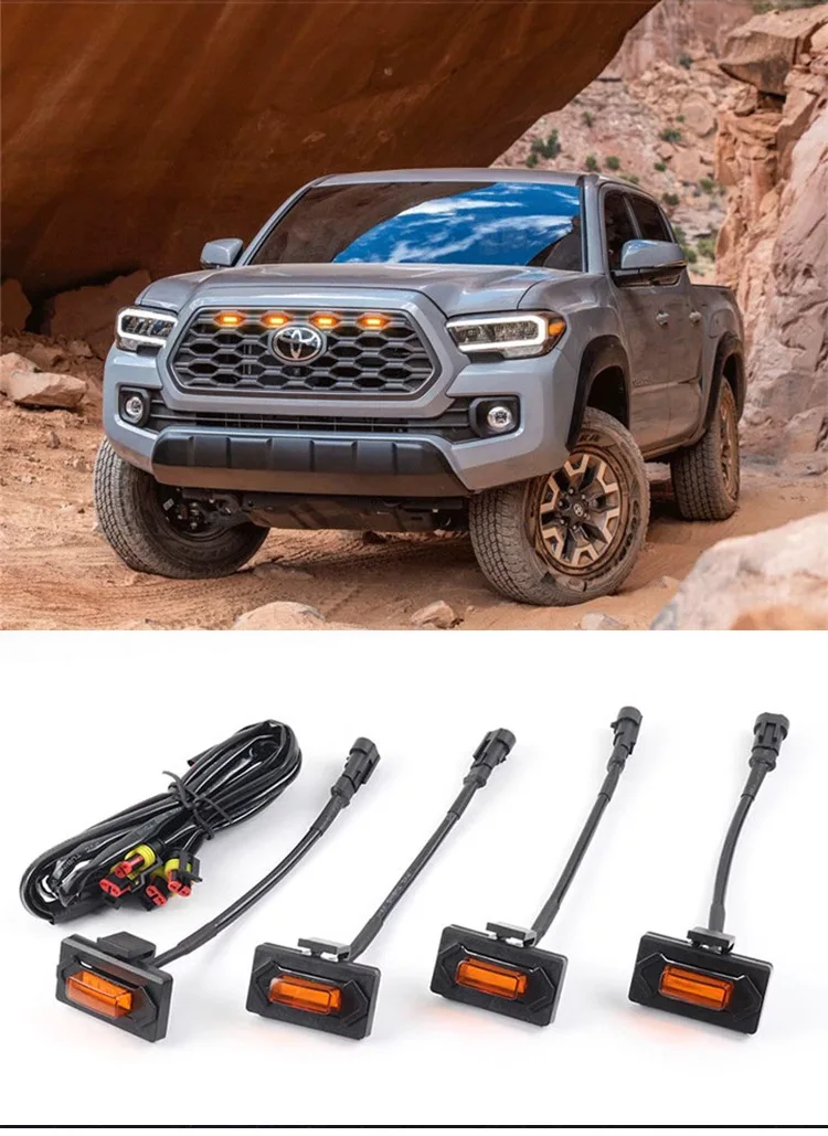 

New Tacoma front grille lights TACOMA TRAD sports version off-road version front grille small yellow lights