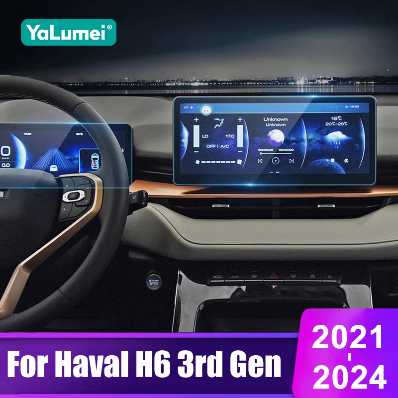 

For Haval H6 3rd Gen 2021 2022 2023 2024 GT DHT-PHEV Car Dashboard Navigation Screen Tempered Glass Film Accessories