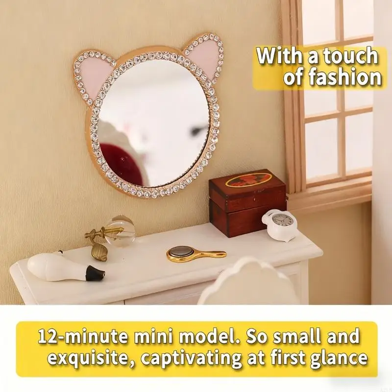 

7Pieces Doll House Accessories Makeup Mirrors Scene Display Props for Creative Craft Model Project Landscape Decoration A2UB