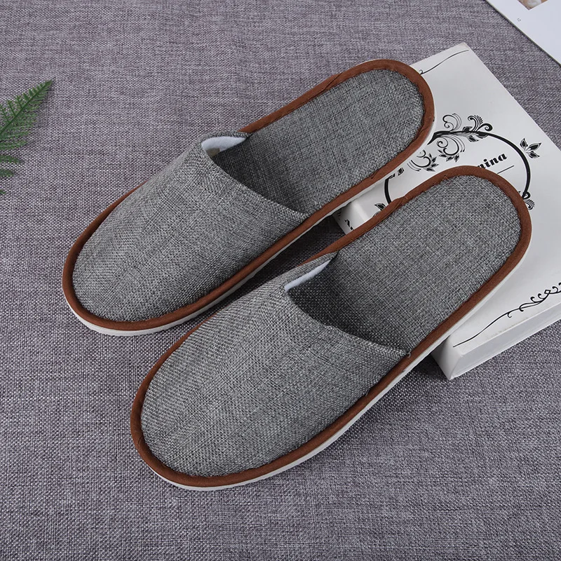 Disposable Slippers Men Hotel Travel Slipper Coral Fleece Autumn Winter Home Slippers Women Beauty Club Washable Shoes 1 Pairs