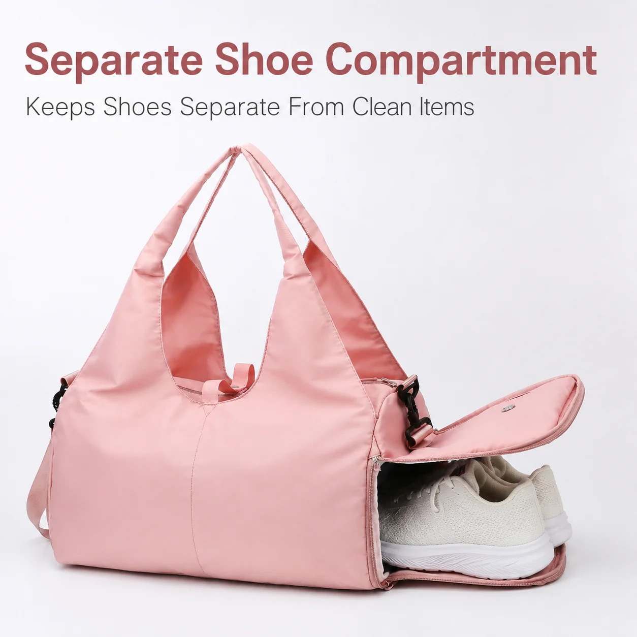 Travel Duffel Bag For Women Lightweight Gym Tote With Shoe Compartment Multiple Pockets For Yoga Workout Weekend Overnight Trips