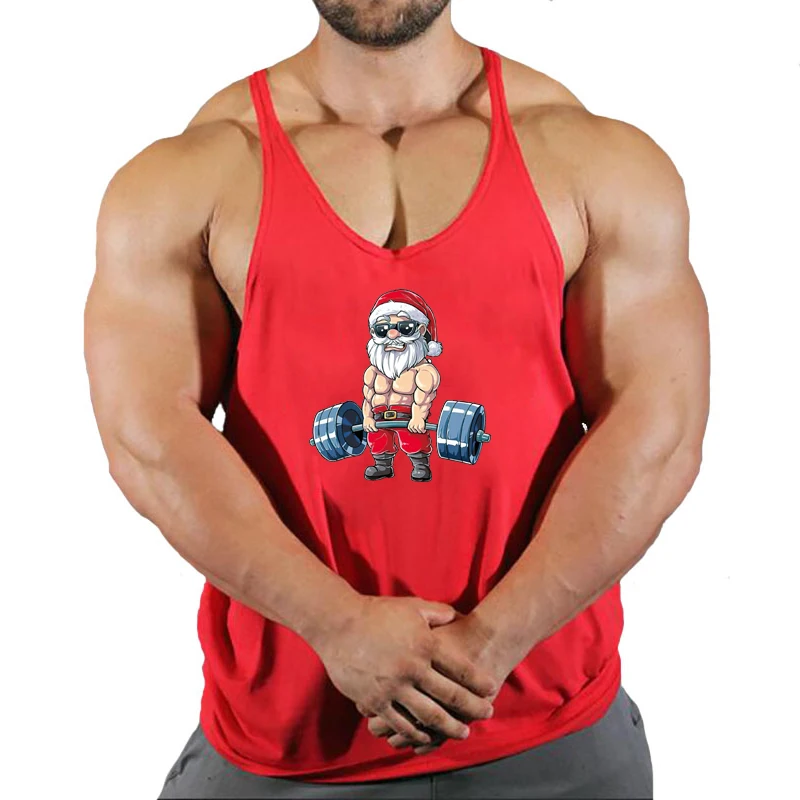 Camisetas sin mangas de culturismo para hombre, Camisa de algodón sin mangas para gimnasio, ropa de entrenamiento de Fitness, chaleco estampado