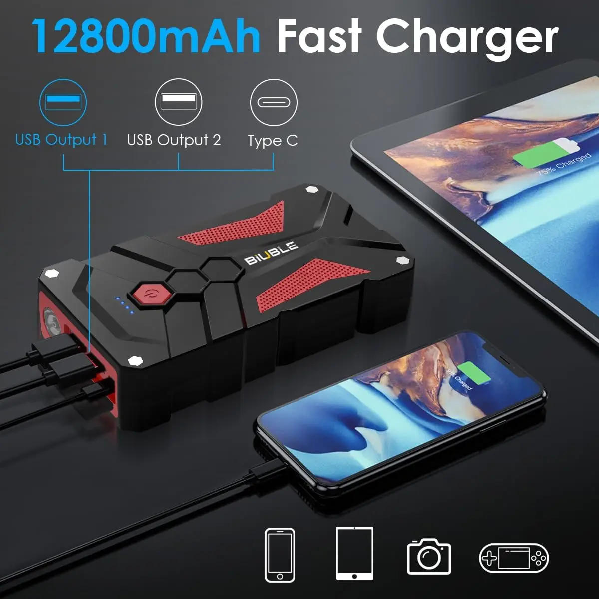 حزمة Jump Starter 5000A 12V Lithium Boost مع USB-C وإضاءة LED #3