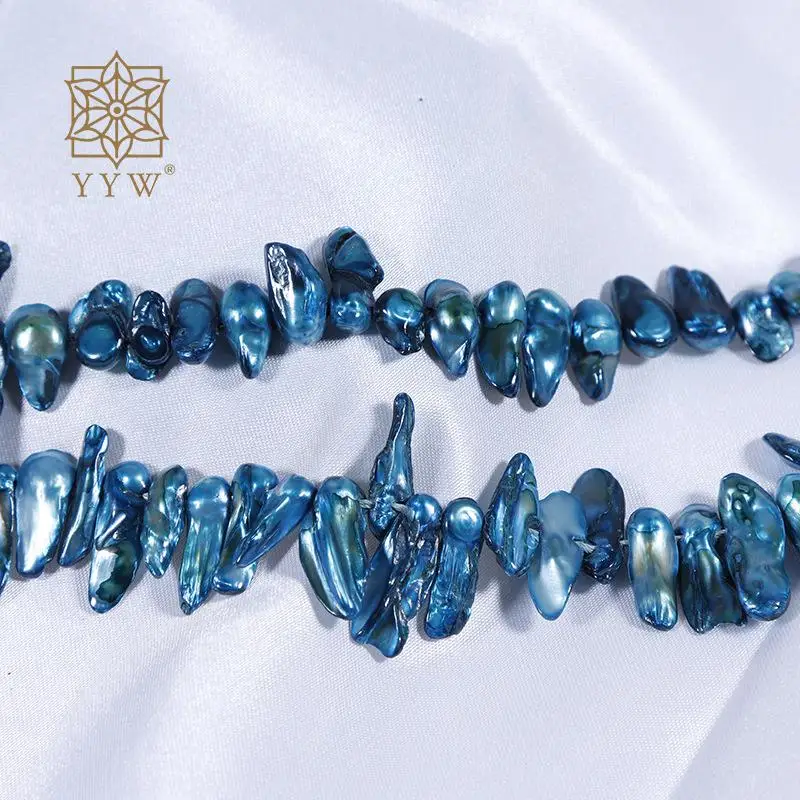 Peacock Blue Cultured Baroque Freshwater Pearl Beads 6-8mm Irregular Stone For Jewelry Making Diy Necklace Bracelet Accessory