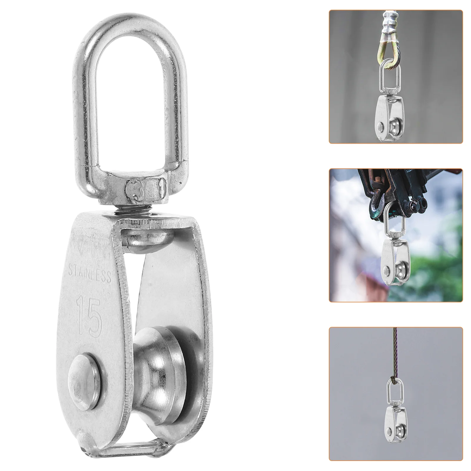 10 Pcs Wire Rope Pulley Sliding Door Ceiling Mount Crane Lifting Wheels Stainless Steel Traction Block