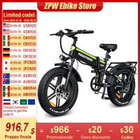 ZPW H20Pro EBike Adults Electric Bicycle 48V 25AH 2000W 20 inch Brushless Motor Fat Folding Mountain Snow Motorcycles