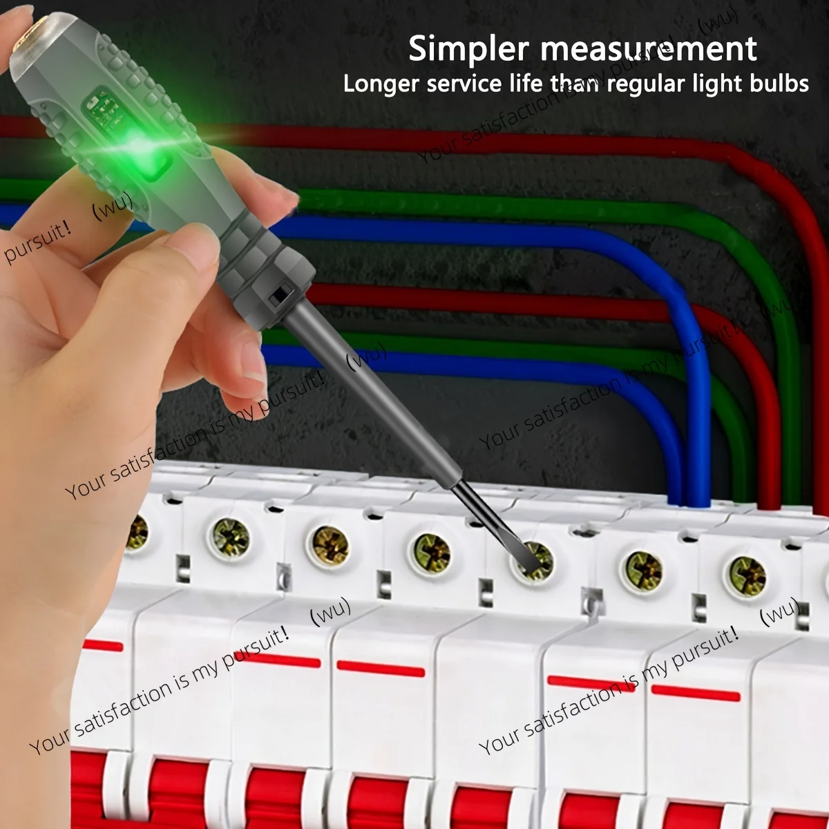 Multifunctional Electrician Test Screwdriver AC Non-contact Induction Test Pen Voltage Tester 70-600V Red Green Induction Lights