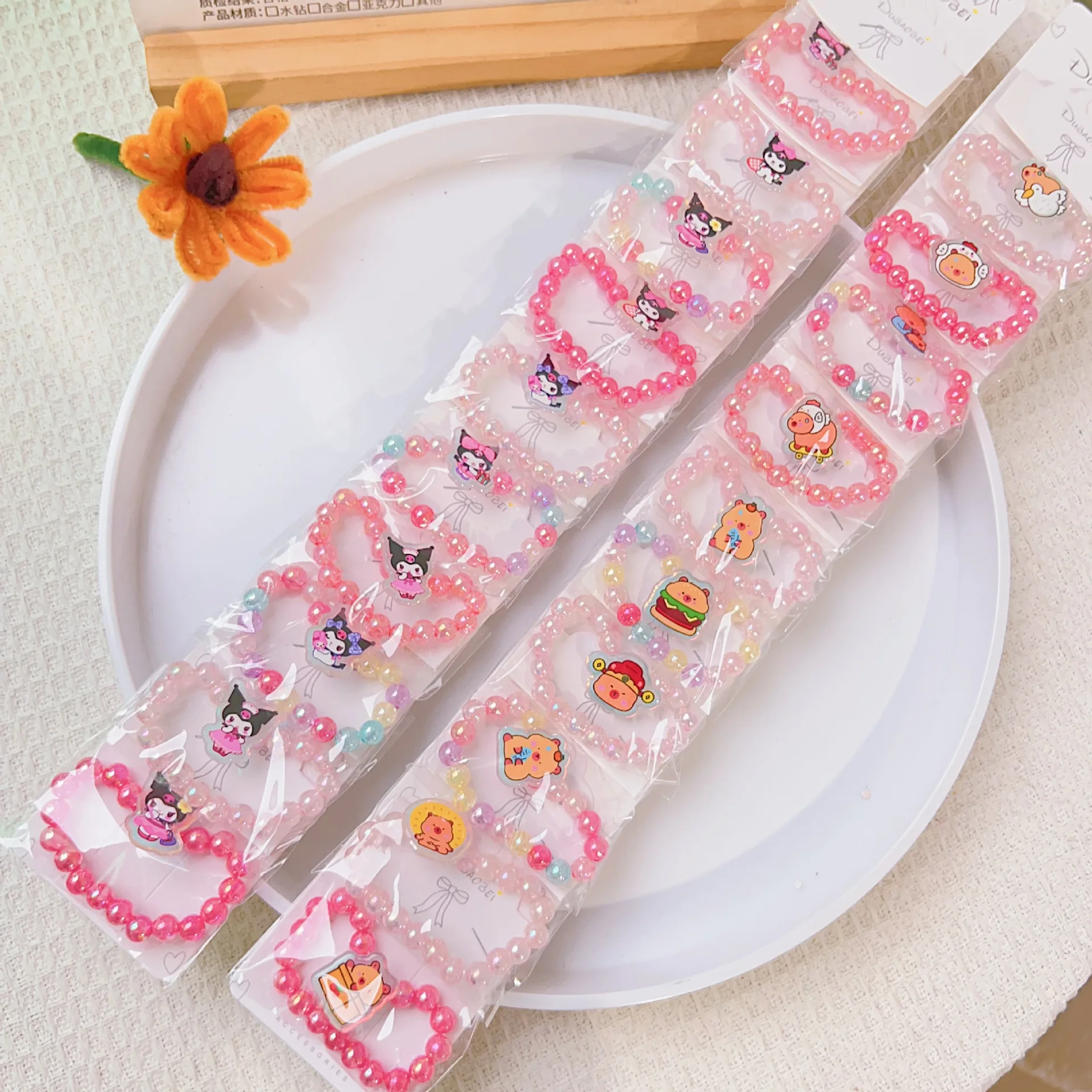 

10pcs Kuromi Children's Cartoon Bracelet Colorful for Girls Anime Cartoon Child Hand Jewelry Kawaii Friends for Gifts