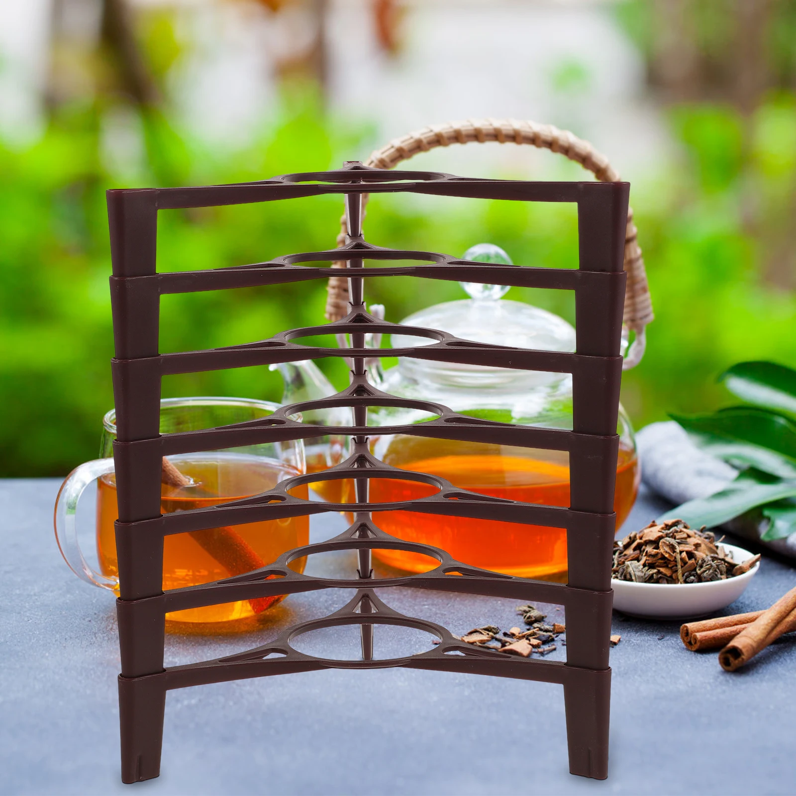 

Zerodeko Multi Layer Tea Cake Display Stand Stable Pu Holder Plastic Brick Case for Desk