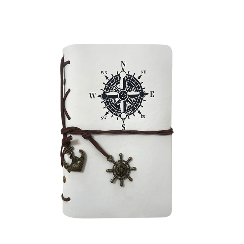 Embossed Pattern Journal Notebook with PU Cover, 80 Pages and Wraparound Cord for Note, Plans and Travel Writing
