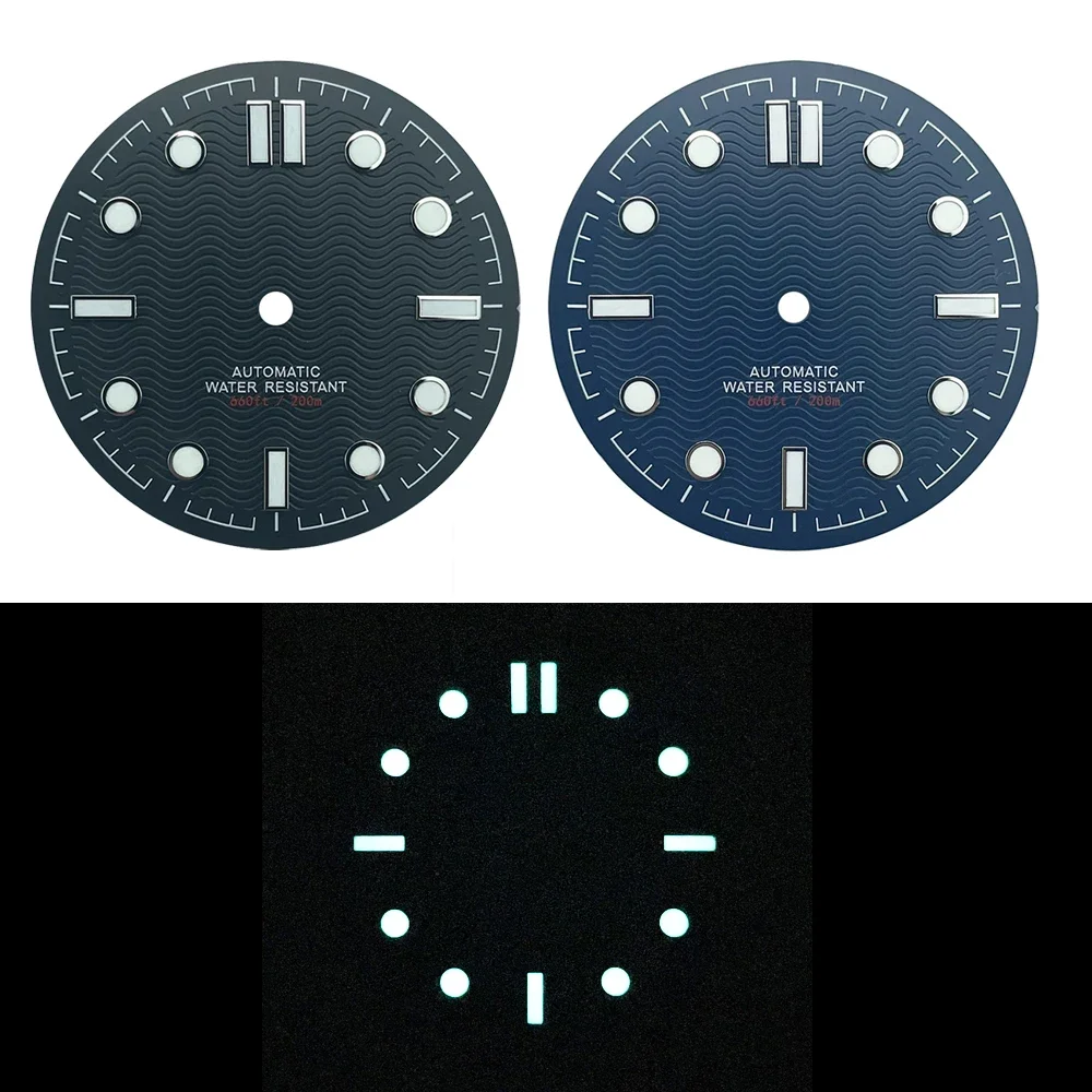 31mm Watch Dial Sea Master Style for NH38A NH35A Movement Blue Black No-Date BGW9 Lume  Watch Parts Mod