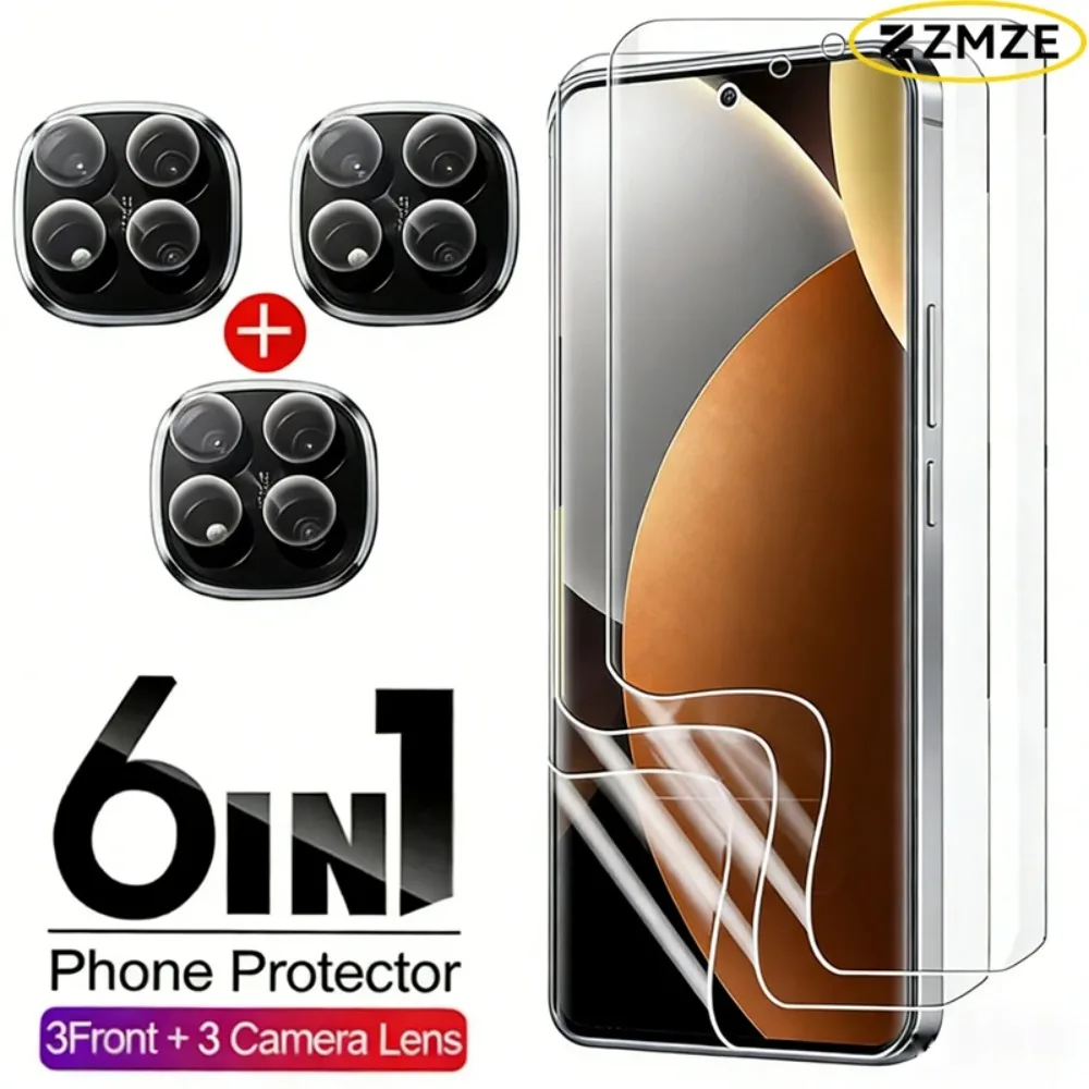

6IN1 Protector For Xiaomi Redmi Note 15 14 11 10 Pro Plus 14S Hydrogel Film Redmi Note 13 12 Pro Plus Turbo 12S 9T 11S HD Film