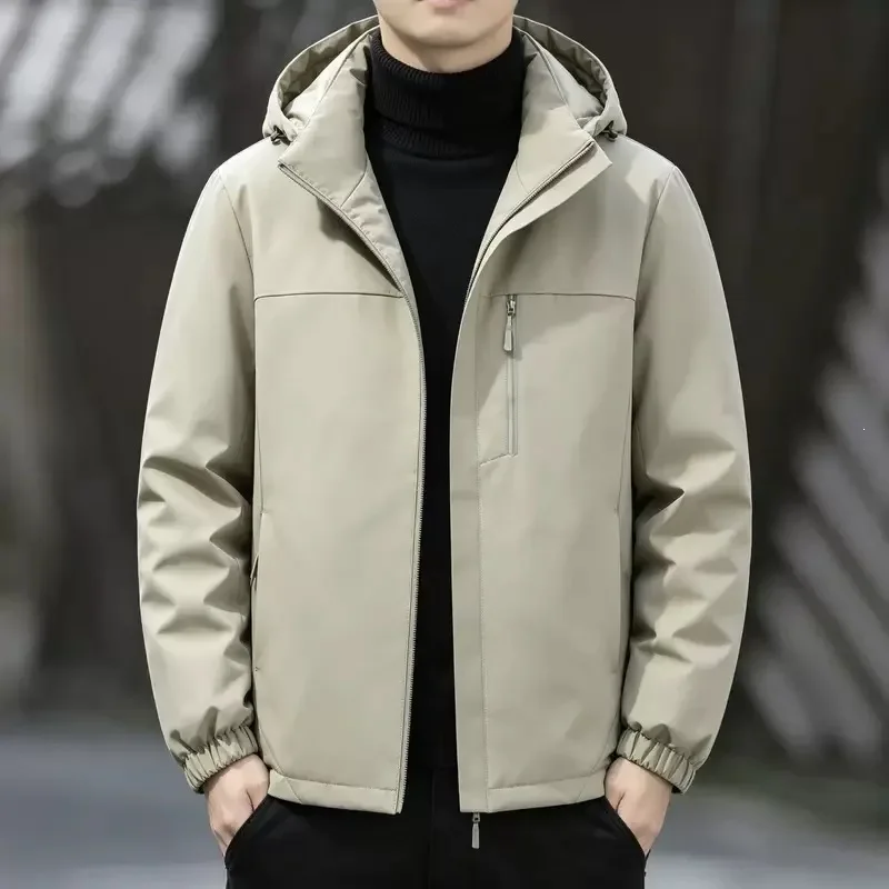 Autumn/Winter Fashion Solid Color Outdoor Sports Windproof Hooded Padded Jacket Men's Casual Loose Plus Size High Quality Coat