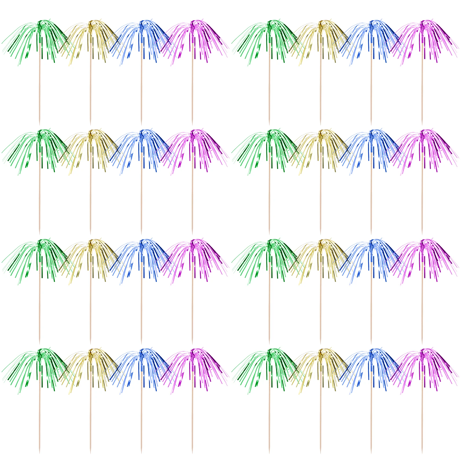 

100 Pcs Colorful Picks Cake Toppers Disposable Plastic Wood For Dessert Party Muffin Cupcake Cocktail Decorations