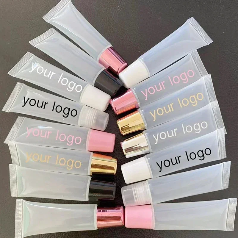 

【Logo Customization】50Pcs 15ml Lip Balm Container Empty Lip Gloss Tubes Clear Lipstick Tube Refillable Lipgloss Tubes Wholesale