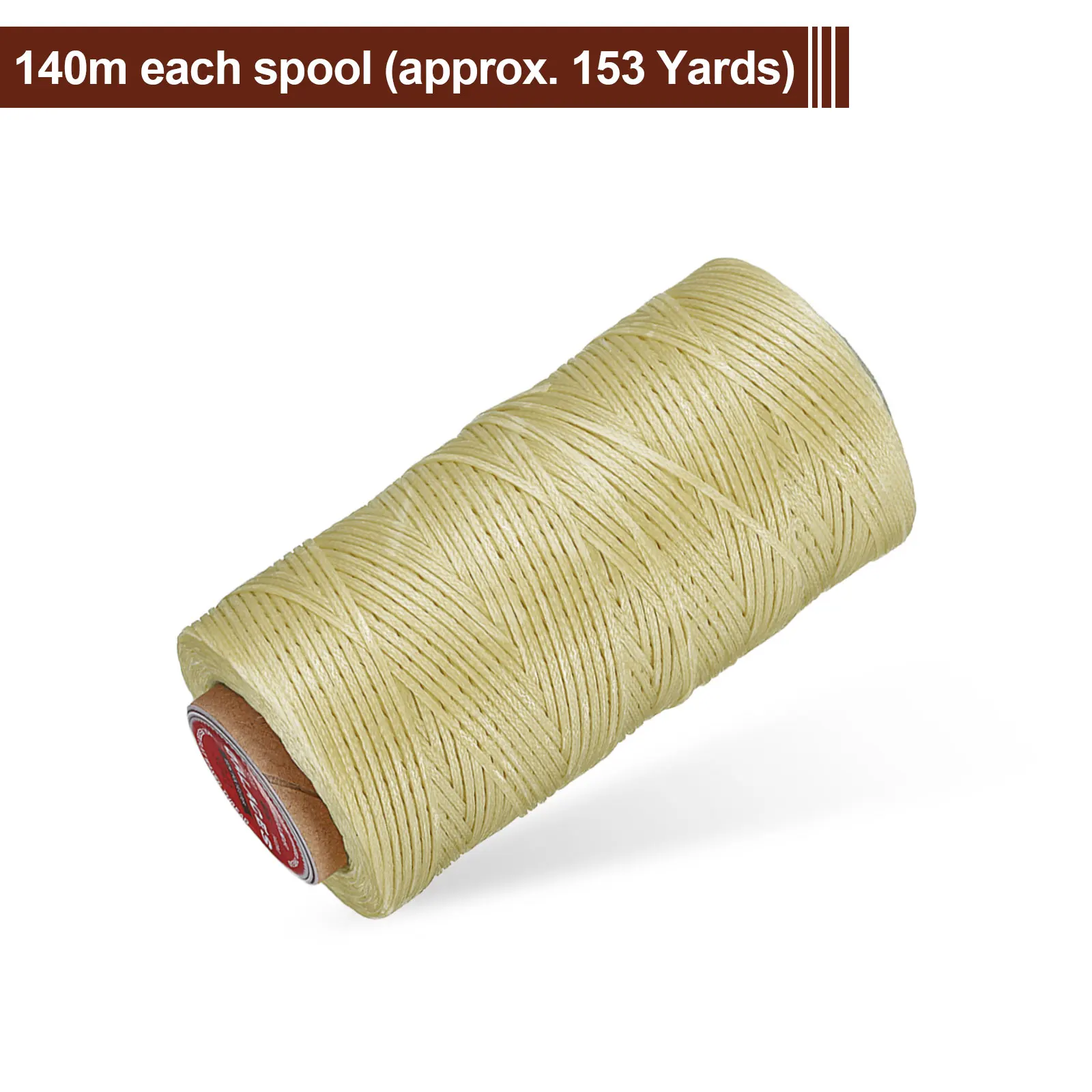 Flat Leather Sewing Waxed Thread 140m/153 Yds Polyester Wax String 300D Wax Stitching Cord for Leather Crafts Bracelets Braided