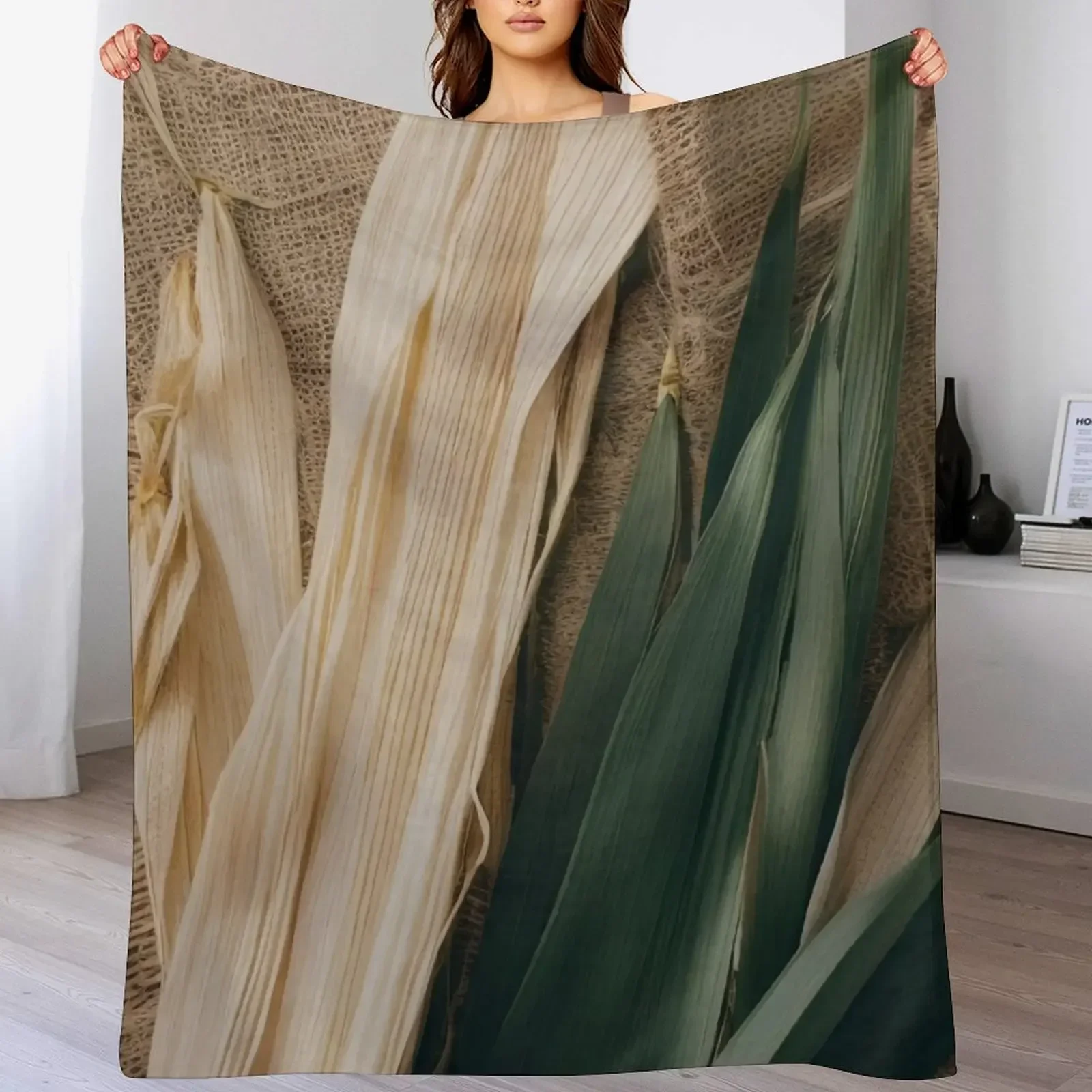 

Corn Husk and Hessian fabric No.5 Throw Blanket Luxurious Soft Fuzzy Blanket for Sofa Bed