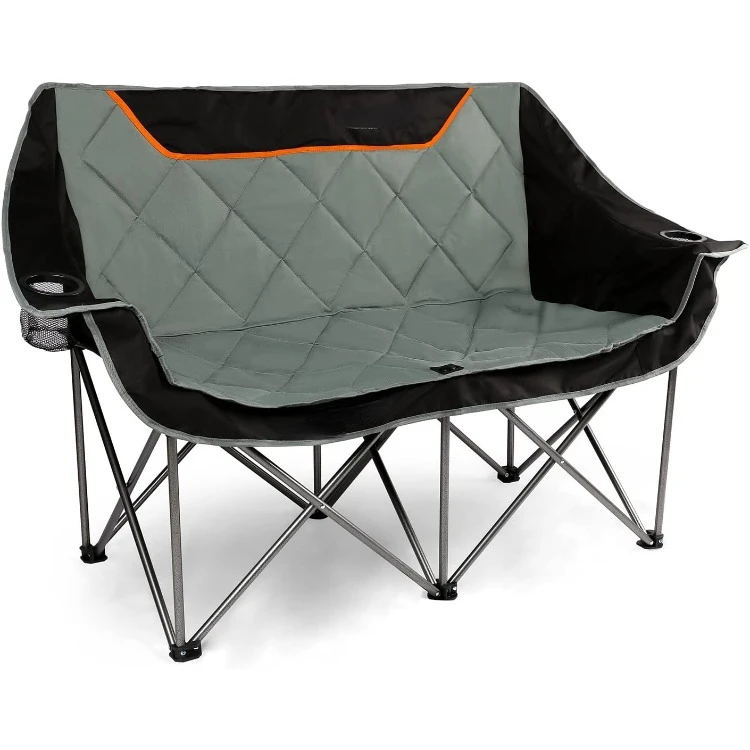 

Oversized Fully Padded Camping Chair Folding Loveseat Camping Couch Double Duo Chair Heavy Duty Quad Fold Chair Arm Chai