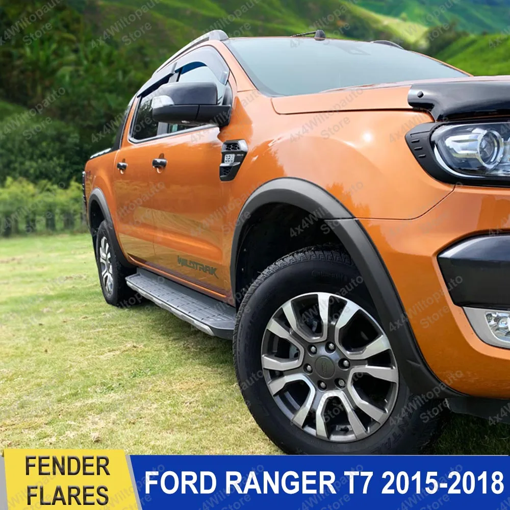 Image of 3" Kotflügelverbreiterungen für Ford Ranger T7 2015-2018 PX2 MK2 Wildtrak LIMITED XLT OEM Style Wheel Arch Extension Autozubehör