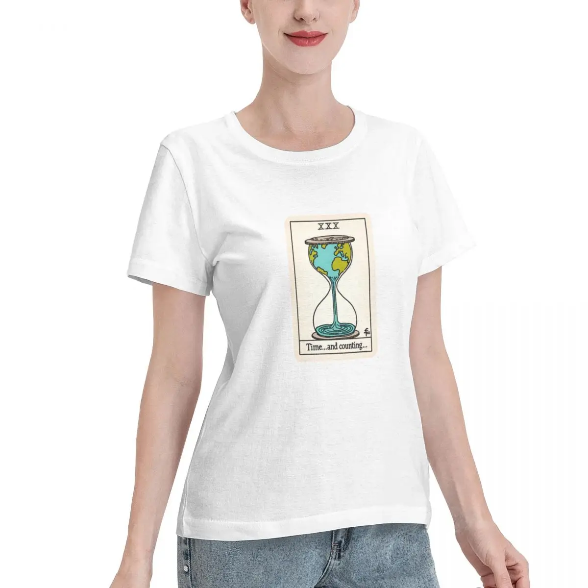 Must Have Time Tarot Card - Climate Change Art Women's T-shirt Sporty Loose Women Tshirt