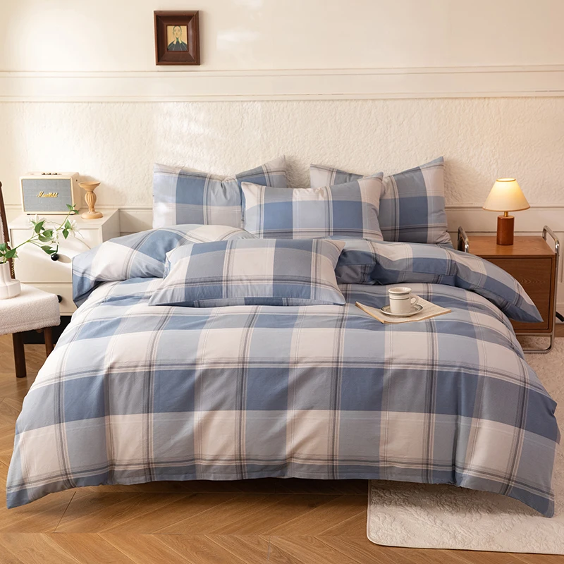 New 3pcs 100% Cotton Bedding Set High Quality Includes One Duvet Cover and Two Pillowcases Soft Skin-friendly and Breathable