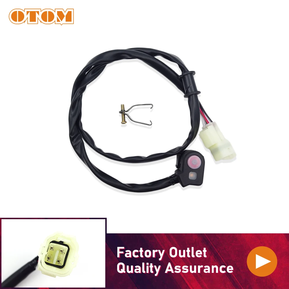 OTOM Motorcycle Modified Switch Waterproof Button With LED Light Control Flameout  ON/OFF Buttton Handlebar Mount Part For HONDA