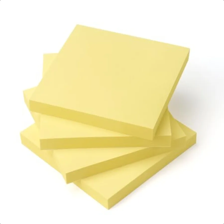 Sticky Notes 3x3 SelfStick Notes Pads with Bright Colors Easy to Post for Office School Home 4 Pads Pack 90 Sheets Pad Yellow