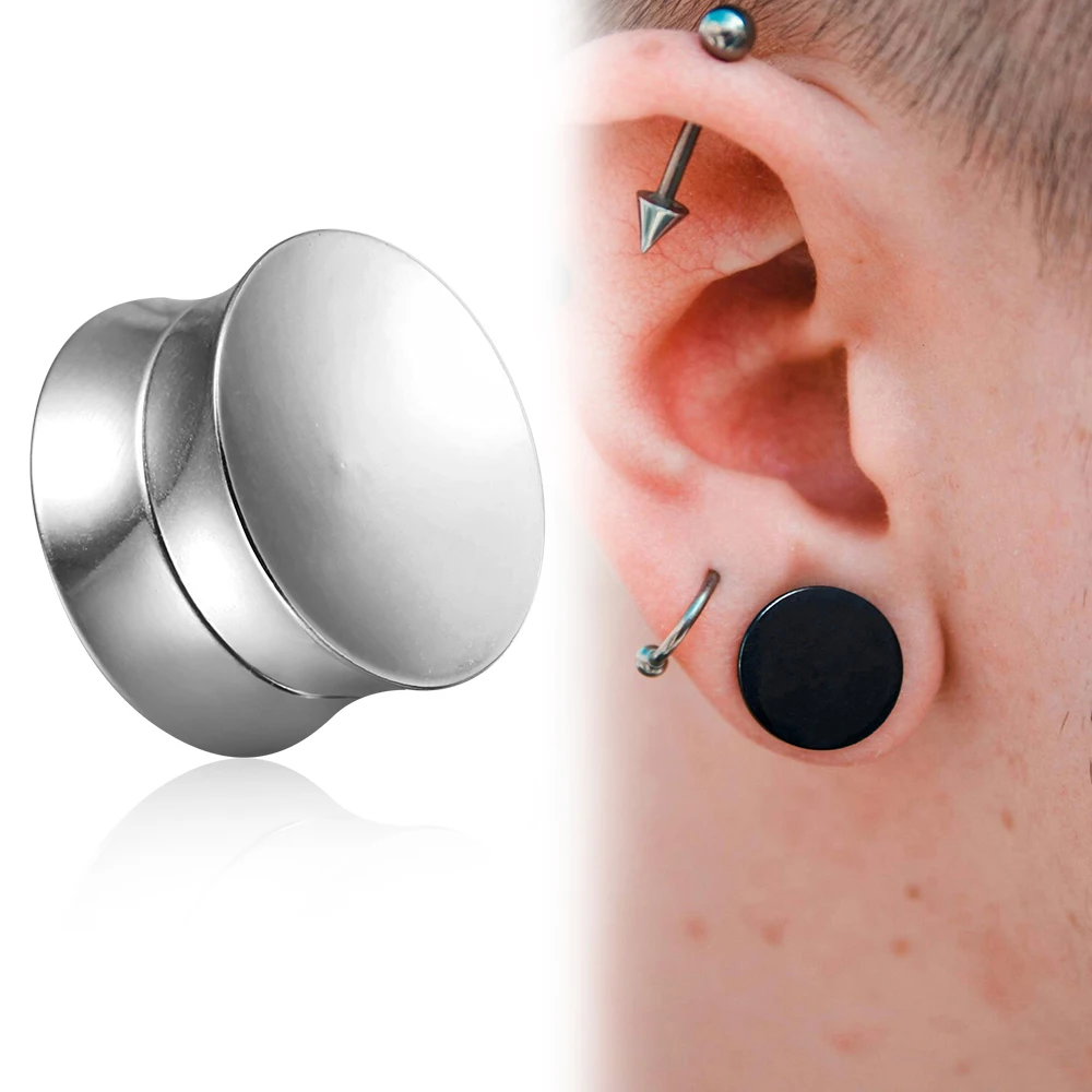 Giga 2PCS Reversible Double Flared Ear Piercing Plugs Expander Surgical Steel Ear Tunnels Stretcher Gauges Earrings Body Jewelry