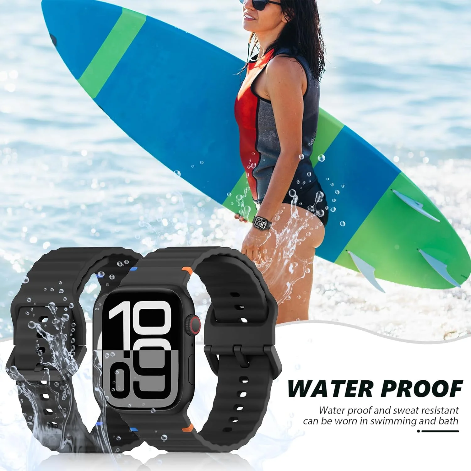 حزام سيليكون لساعة أبل 10 الفرقة 46 مللي متر 42 مللي متر 49 مللي متر 45 مللي متر 44 مللي متر 40 41 مللي متر كوريا سوار حزام iWatch سلسلة 10 9 8 6 7 5 SE Ultra