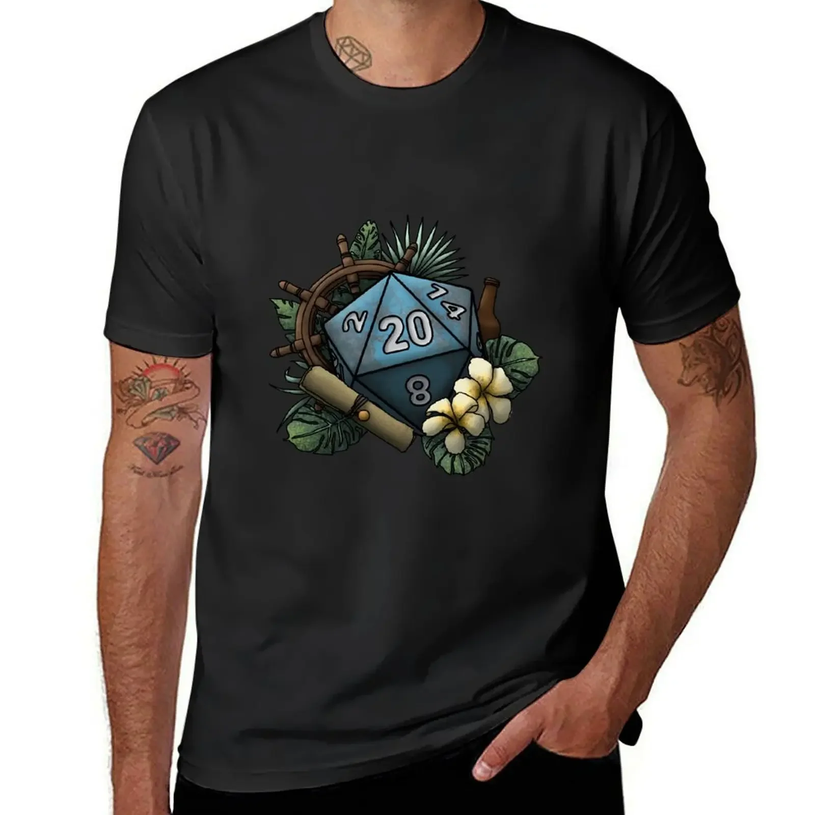 Seafaring D20 - Tabletop Gaming Dice T-Shirt street wear tees essential t shirt plain black t shirts men