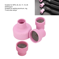 4Pcs Ceramic TIG Welding Cup Kit Set 12# 14# 16# 24# 2.4mm Center Hole Inner Dia for TIG Welding Equipment Pink