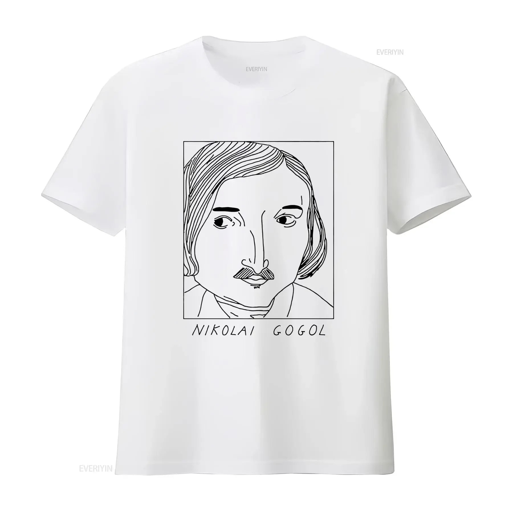 Badly Drawn Authors Nikolai Gogol T Shirt with Free Worldwide Delivery vintage Washed graphic Versatile Stretched Soft Unisex