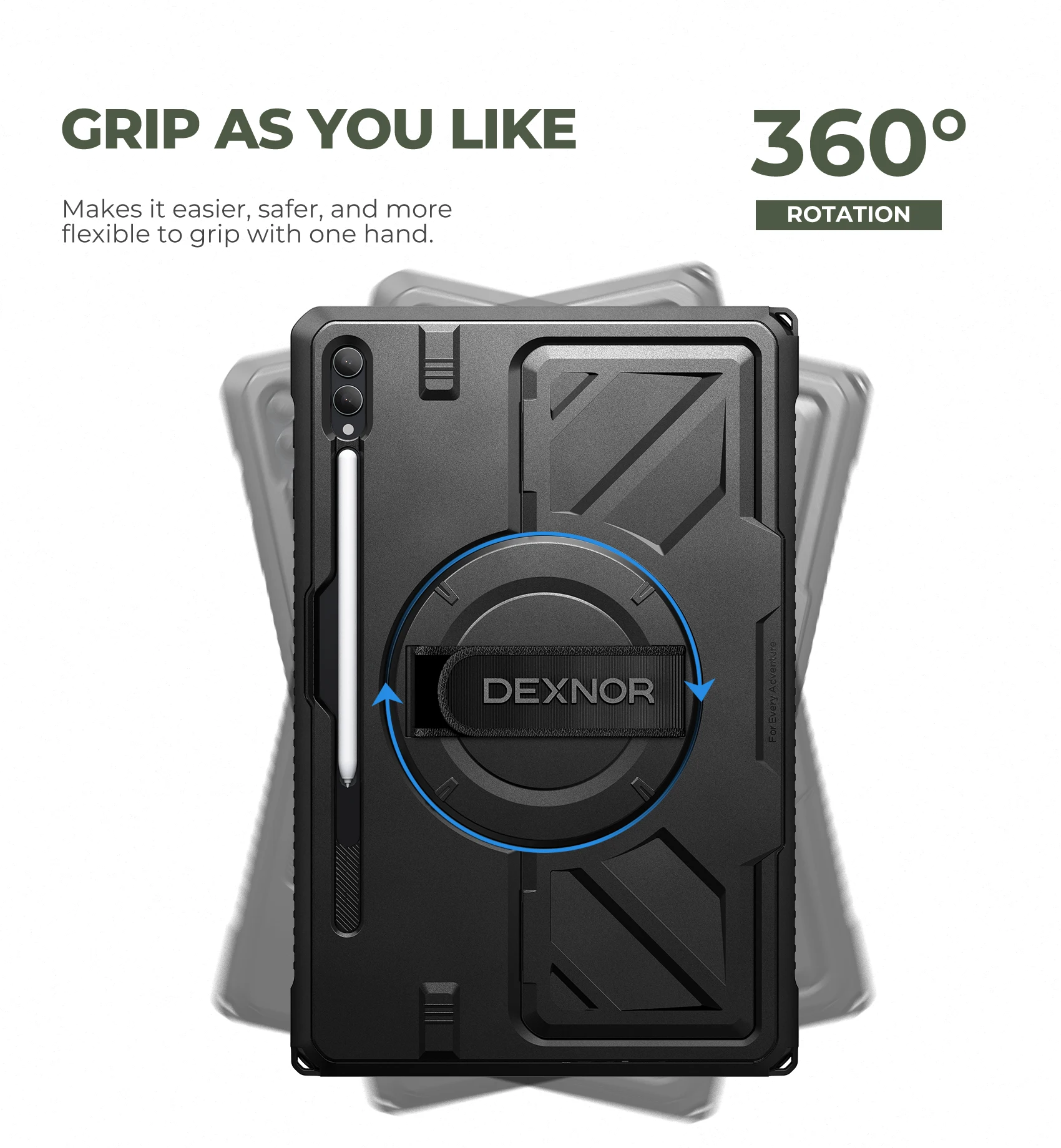 Case for Samsung Galaxy Tab S10 Ultra/S9 Ultra/S8 Ultra 14.6 inch Case with 360° Rotating Hand Strap &Large Stand &S Pen Holder
