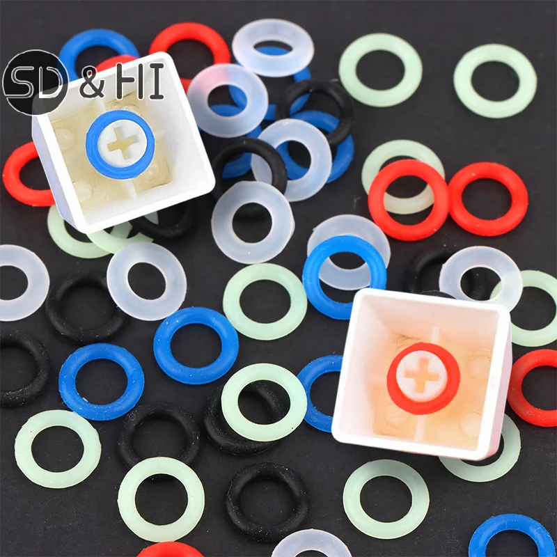 108 Buah Penutup Tombol Karet O Ring Switch Dampeners Peredam Shock-Absorbing Diam Di Bawah Penutup Kunci untuk Keyboard Mekanis