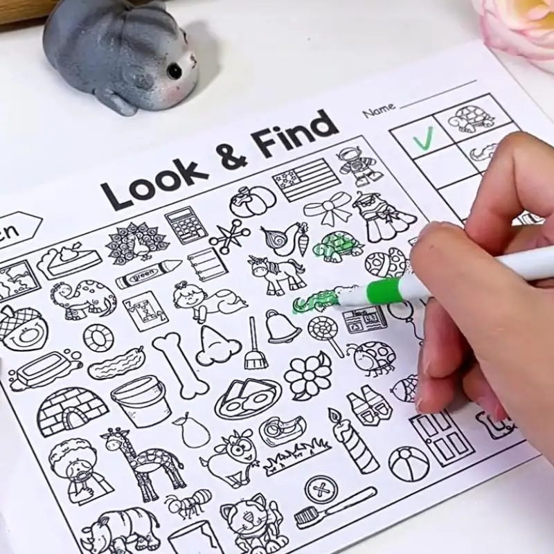 32 Seiten/Buch, Aufklärung für Kinder, Maltraining, interaktives Spiel, Beobachtungskonzentration für Kinder, Spaß zum Spielen zu finden