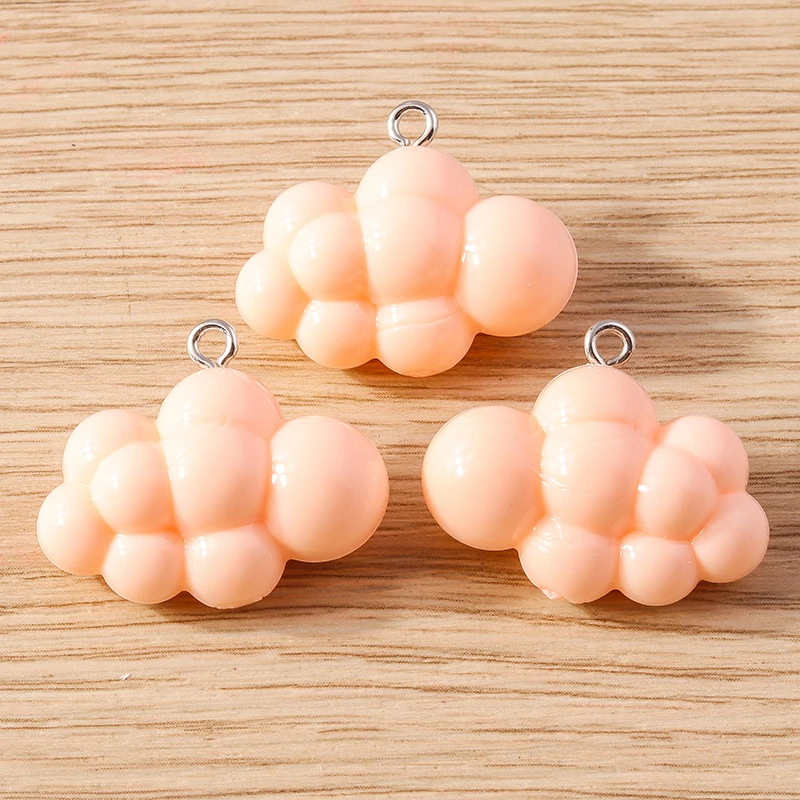 10 Stück 26x21mm Niedliche Bunte Harz-Wolken-Anhänger für Schmuckherstellung, Ohrringe, Halsketten, Armbänder, DIY-Bastelzubehör – Detail 11