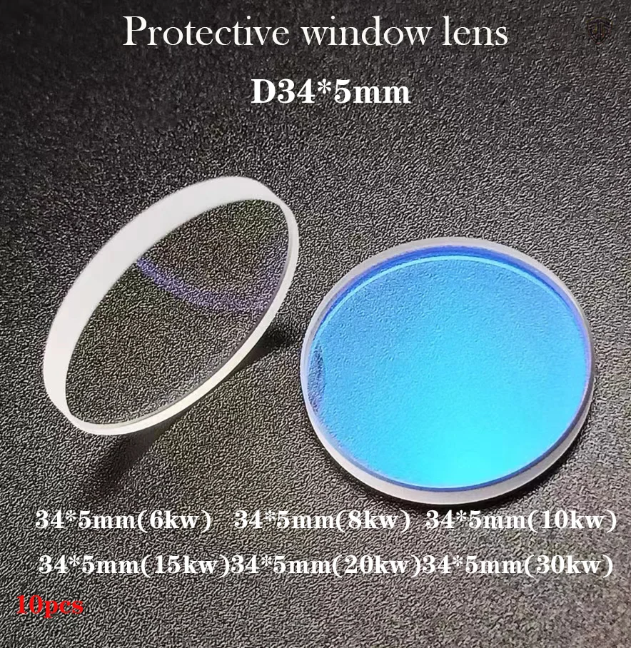 Lente de Proteção Laser de Fibra 34×5 34x mm 6000w 8000w 10000w 15000w 20000w para Boci Trumpf Cabeça de Corte