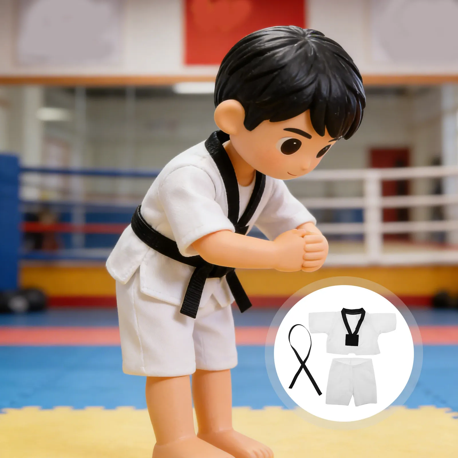 

1Set Stuffed Animal Karate Suit with Soft Belt White Martial Arts Uniform for 10-12 Inch Bears Taekwondo Costume Imaginative