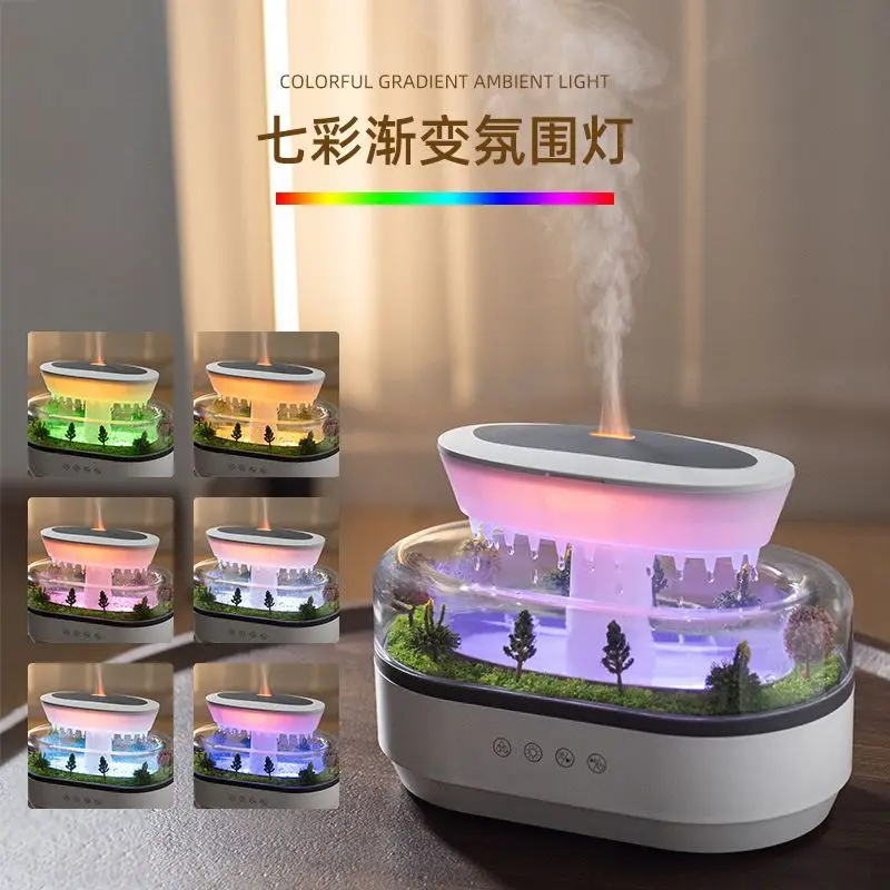 

Home Bedroom Desktop Raindrop Humidifier, Micro Landscape Aromatherapy Machine, Colorful Atmosphere Light Aromatherapy Machine