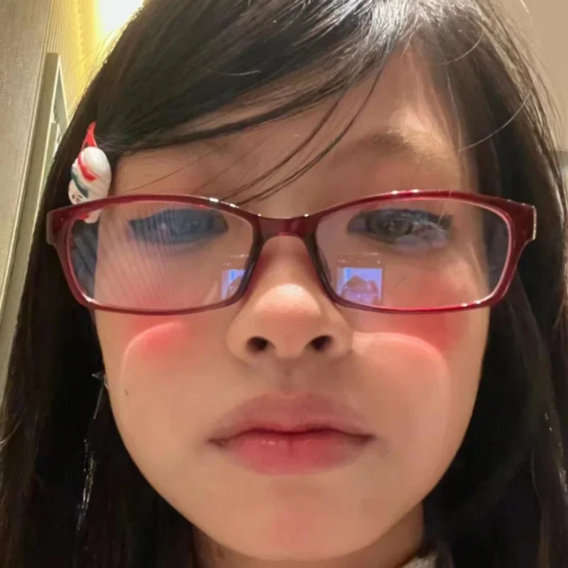 Japanese Style Harajuku Square Glasses Frame Women No Makeup Fashion Anti-blue Glasses Men Contrasting Cute Decorative Glasses