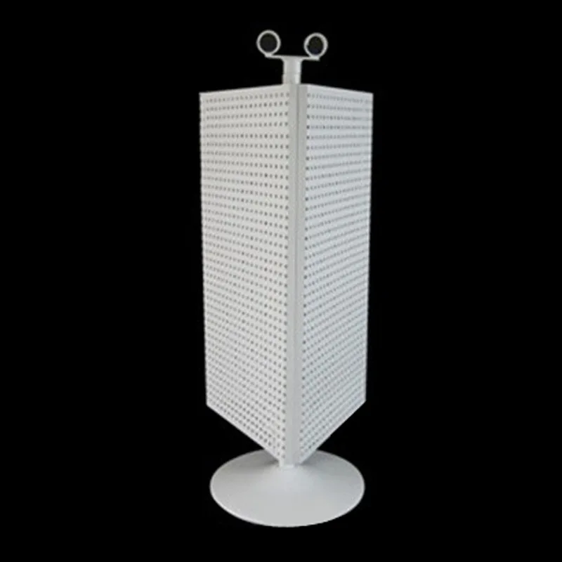 Four-sided orifice rack, jewelry display rack, rotating display rack, pendant display props, metal hole plate