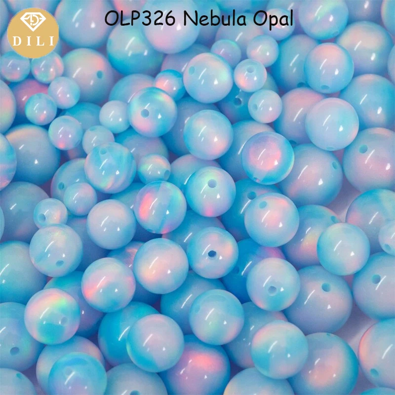 3mm 4mm 5mm Full Hole/Half Hole/Without Hole Mix Colors Oparex Opal Synthetic Ball Cut Marble Nebula Opal Bead