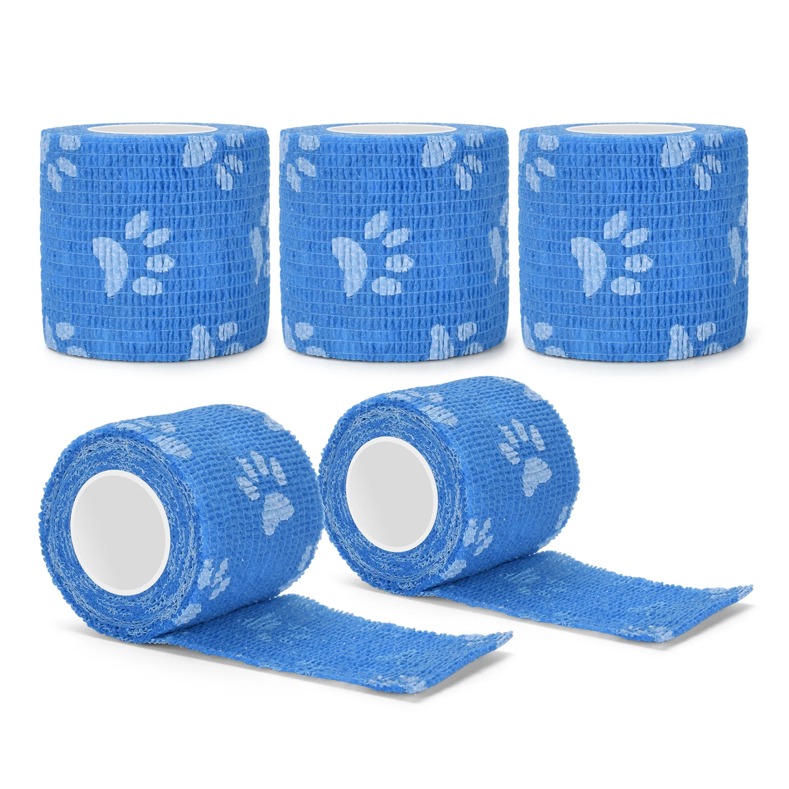 

5pcs Self Adhesive Bandage 5cm Cohesive Bandage Tape Wrap for Tattoo Grip Bandage Machine Pen Pet Vet Sports Wrist and Ankle