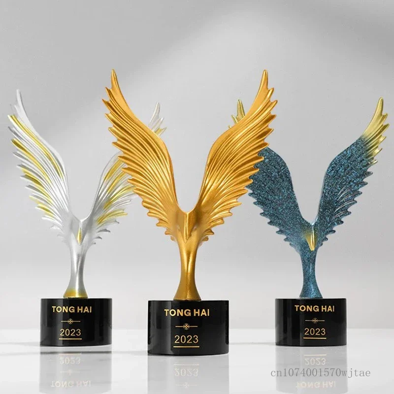 Customizable High-End Eagle Shaped Resin Trophy Ornament, Creative Honents' Medal, Annual Meeting Awards, Home Decor Crafts, 1Pc