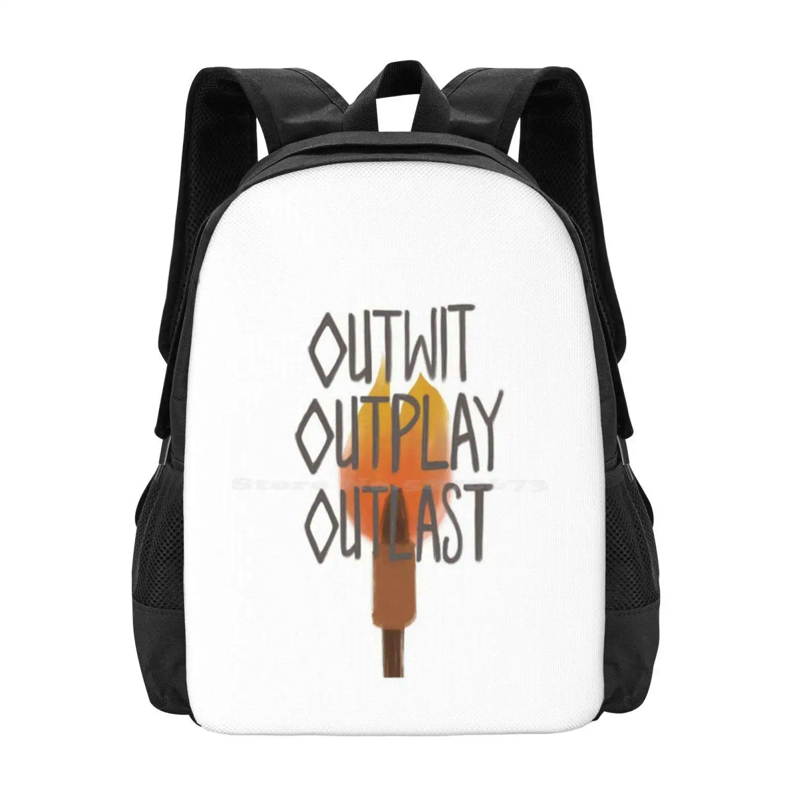 Outwit , Outplay , Outlast ( ) Sac à dos scolaire de grande capacité, sacs pour ordinateur portable bler Probst, Réalité TV, Cbs, Minimalisme