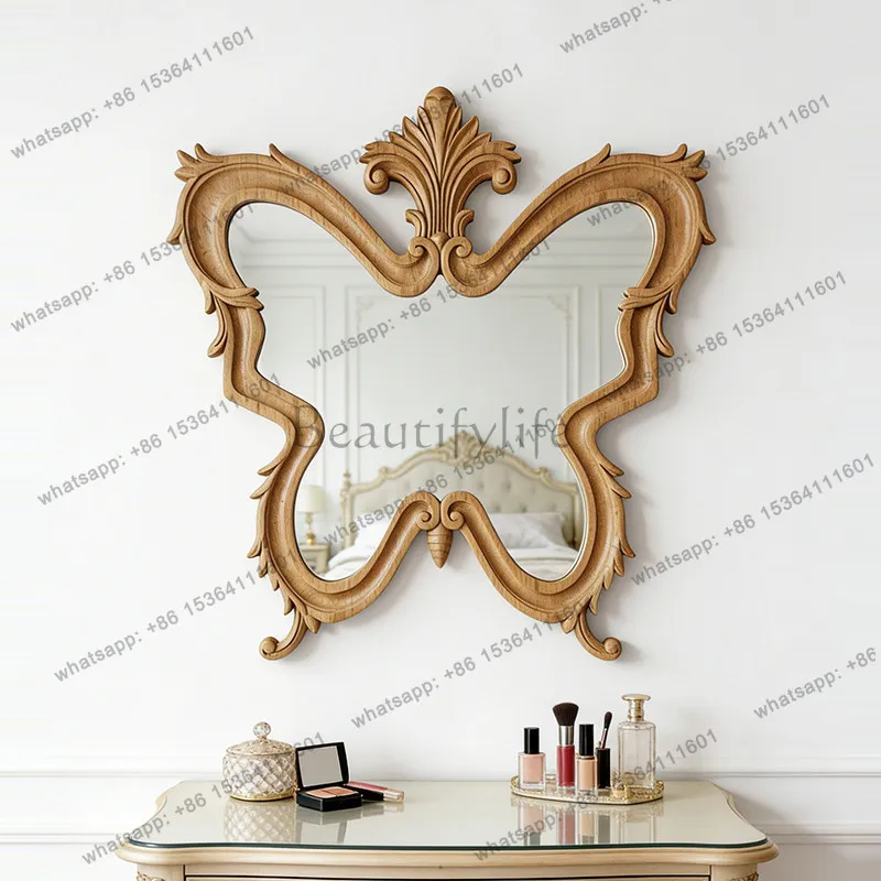 French retro butterfly decorative mirror wall hanging home living room corridor home bedroom makeup art mirror