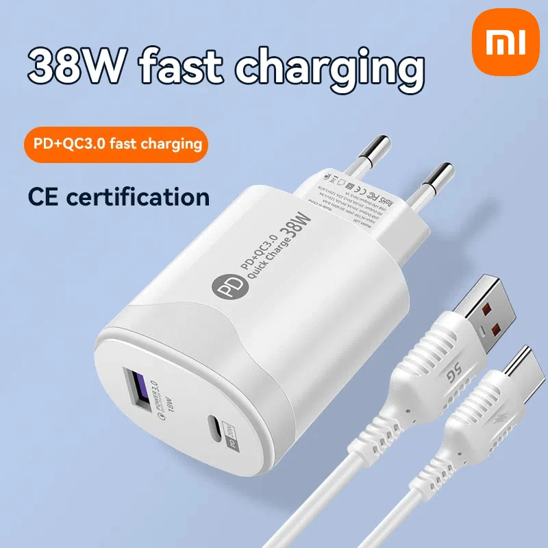 Xiaomi 38W Quick Charger USB Ultra Fast Charging Pd Head Multi Port Mobile Phone Adaptation For Iphone Android European Standard