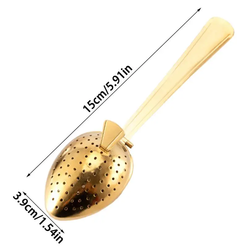 Tea Strainer Spoon Snap Ball Tea Strainer Stainless Steel With Long Handle Fine Holes Tea Interval Diffuser Steeper For Home